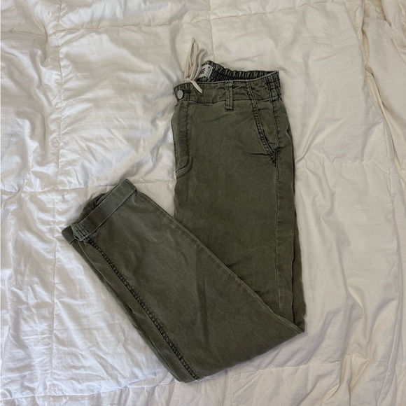 PAIGE Sage Green Casual Drawstring Pants - Picture 2 of 3